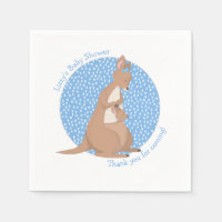 El canguro Joey Baby Boy Blue y Brown Shower