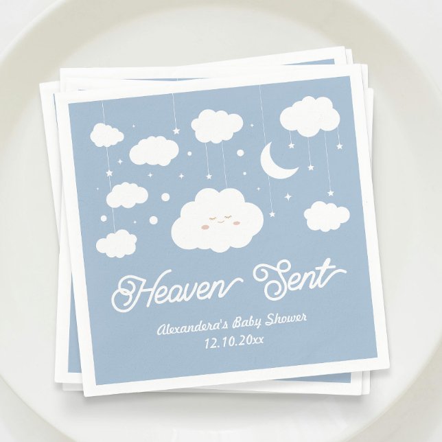 Servilleta De Papel El cielo azul envió una ducha de bebé (Subido por el creador)