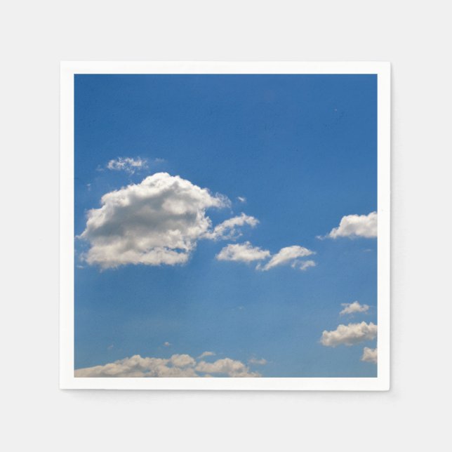 Servilleta De Papel El cielo es azul y las nubes blancas están pasando (Anverso)