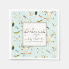 Servilleta De Papel El ciervo tribal de Boho cruzó al varón de flores 