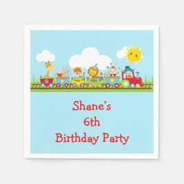 Servilleta De Papel El circo animal entrena a los niños cumpleaños en