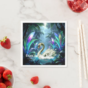 Servilleta De Papel El cisne de las aguas olvidadas.