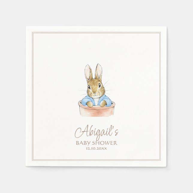 Servilleta De Papel El clásico Baby Shower Peter the Rabbit (Anverso)