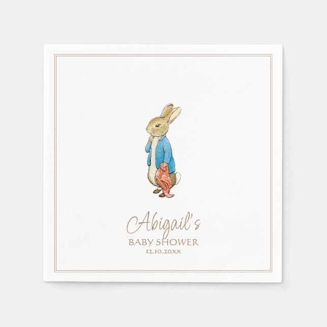 Servilleta De Papel El clásico Baby Shower Peter the Rabbit (Anverso)
