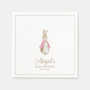 Servilleta De Papel El clásico Peter the Rabbit Pink Chica Baby Shower