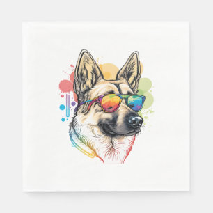 Servilleta De Papel El colorido Pastor Alemán Pop Art Dad Mom Dog Love