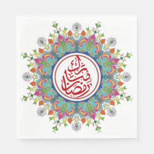 Servilleta De Papel El colorido Ramadán Mubarak en árabe