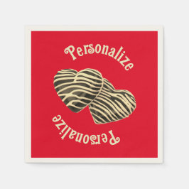 Servilleta De Papel El corazón de los dulces de chocolate rojo amor li