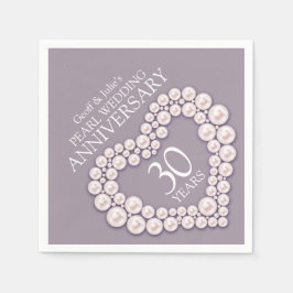 Servilleta De Papel El corazón de Pearl 30 Aniversario del Boda llamad