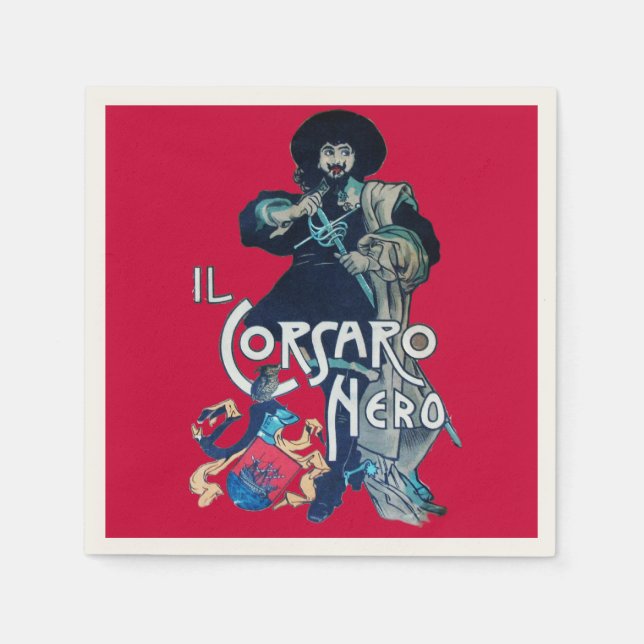 Servilleta De Papel EL CORSARIO NEGRO rojo (Anverso)