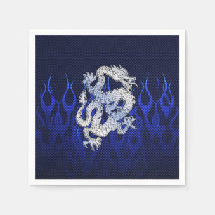 Servilleta De Papel El cromo azul tiene gusto de estilo de la fibra de