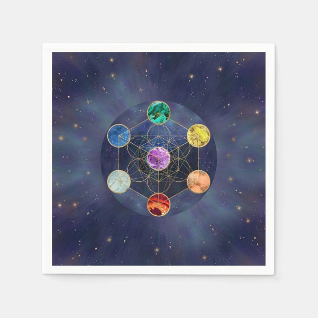Servilleta De Papel El cubo de Chakras de Metatron es una geometría sa (Anverso)