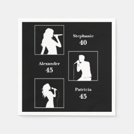 Servilleta De Papel El cumpleaños conjunto triple el divertido negro M