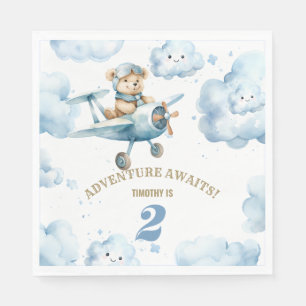 Servilleta De Papel El Cumpleaños de Blue Bear: Volando hacia el Año 2