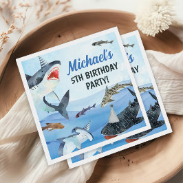 Servilleta De Papel El cumpleaños del tiburón jawsome Under