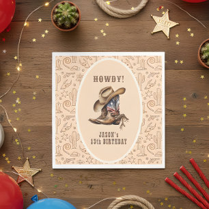 Servilleta De Papel El cumpleaños del vaquero del oeste salvaje