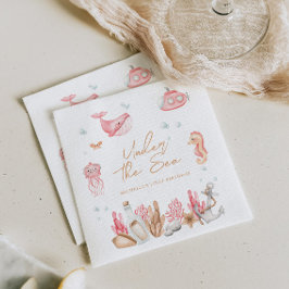 Servilleta De Papel El cumpleaños rosado bajo el mar