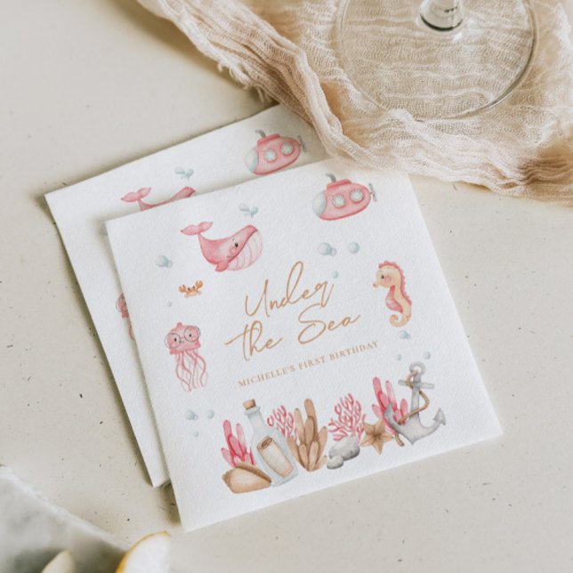 Servilleta De Papel El cumpleaños rosado bajo el mar (Subido por el creador)