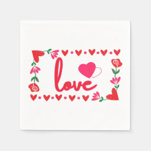 Servilleta De Papel El día de San Valentín de amor 3 Ply Napkins