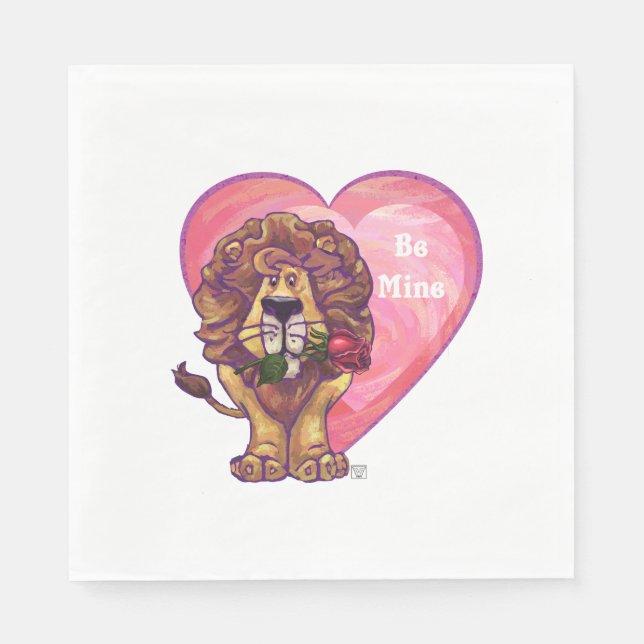 Servilleta De Papel El día de San Valentín de leones (Anverso)
