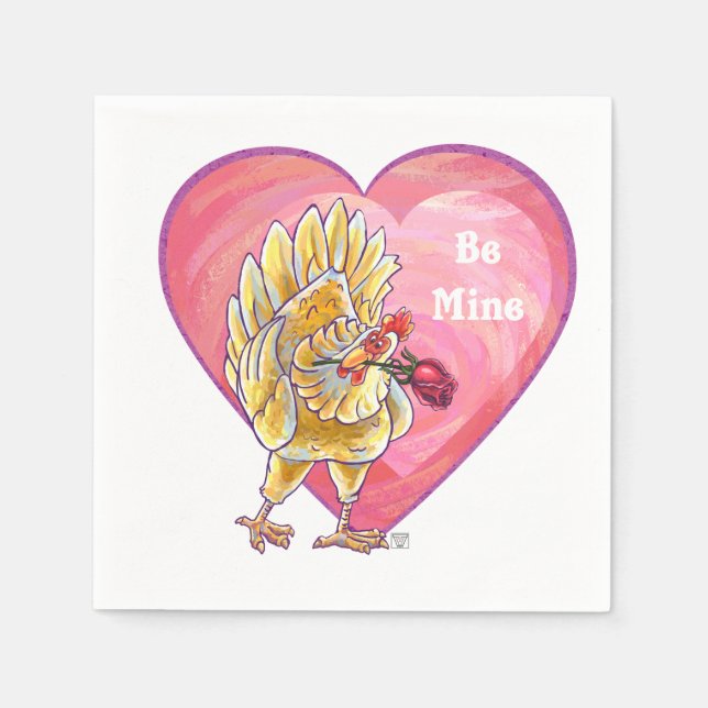 Servilleta De Papel El día de San Valentín de pollo (Anverso)