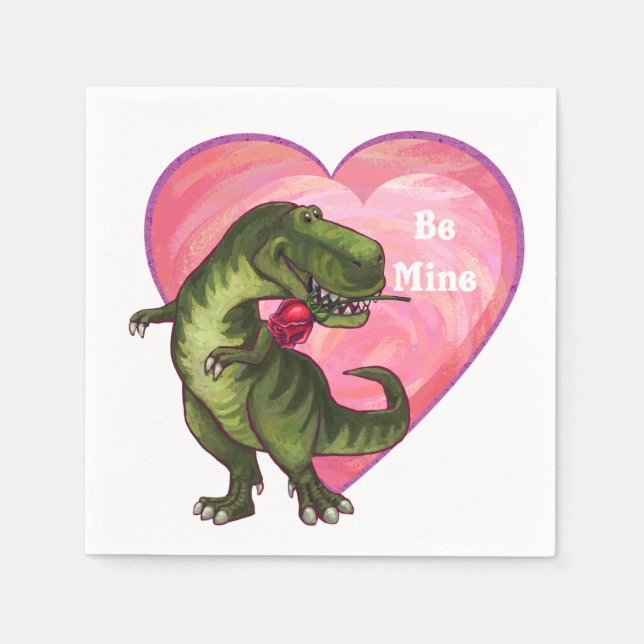 Servilleta De Papel El día de San Valentín de Tyrannosaurus (Anverso)