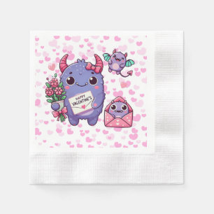 Servilleta De Papel El día de San Valentín monstruoso lindo
