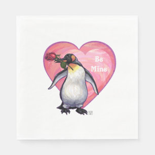 Servilleta De Papel El día de San Valentín Pingüino