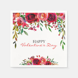 Servilleta De Papel El día de San Valentín romántico Fiesta de acuarel