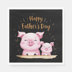 Servilleta De Papel El Día del Padre Feliz de Cerdo