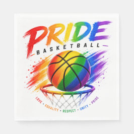 Servilleta De Papel El diseño temático de baloncesto arcoíris del Orgu