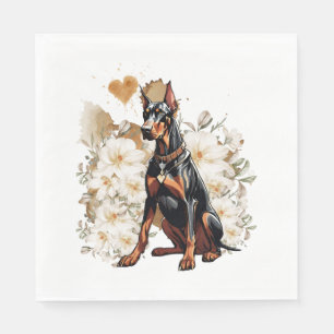Servilleta De Papel El Doberman De Oro Natural Un Regalo Para Los Aman