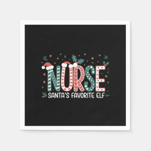 Servilleta De Papel El Duende Favorito de Santa Enfermera Navidad Insp