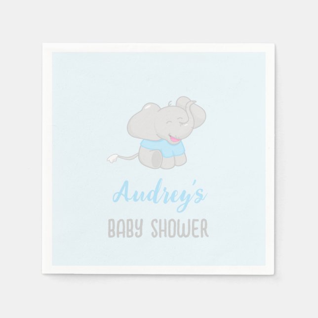Servilleta De Papel El elefante lindo Baby Shower Boy (Anverso)