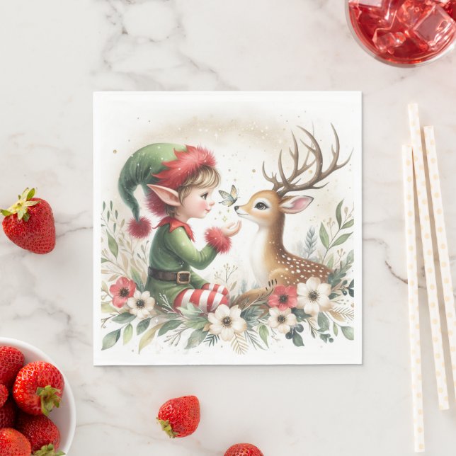 Servilleta De Papel El Elf Y Los Renos (In situ)
