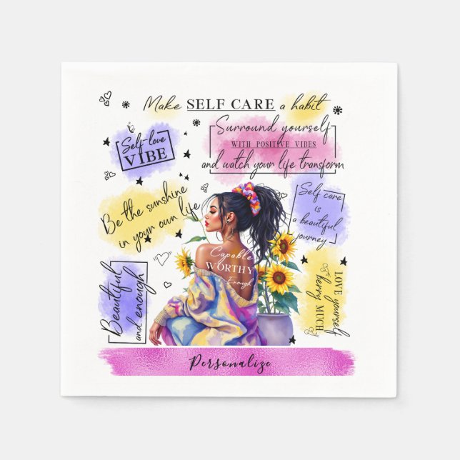 Servilleta De Papel El empoderamiento de la mujer inspira afirmaciones (Anverso)