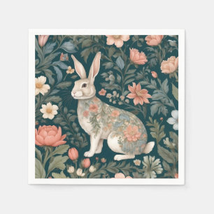Servilleta De Papel El encantador conejo William Morris inspiró la flo