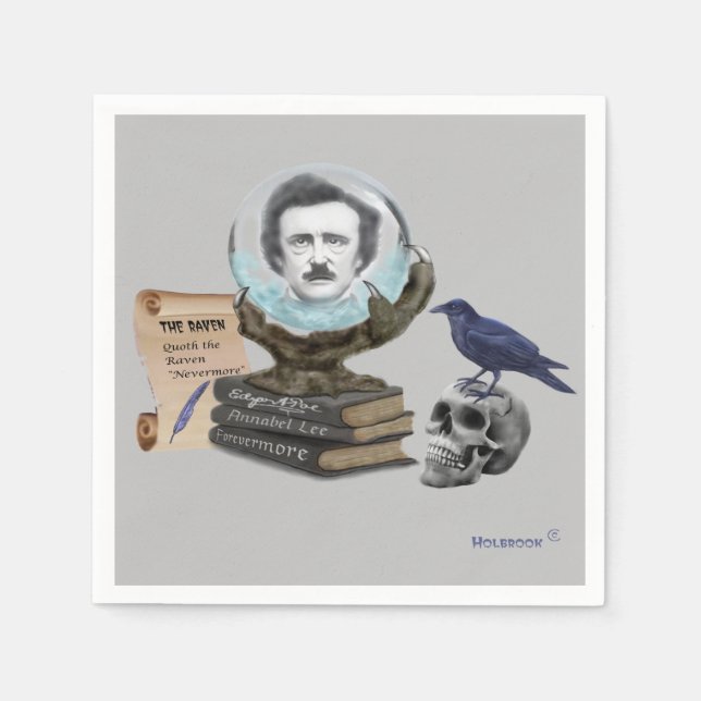 SERVILLETA DE PAPEL EL ESPÍRITU DEL EDGAR A. POE (Anverso)