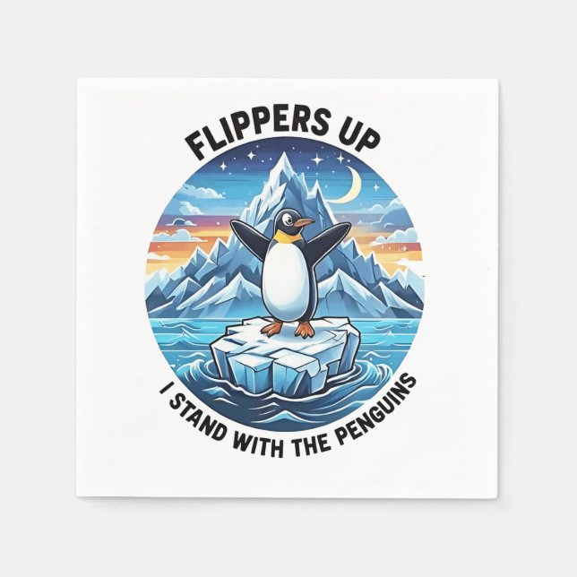 Servilleta De Papel El extraño pingüino resiste la protesta contra los (Anverso)