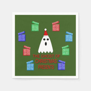 Servilleta De Papel El fantasma de la Navidad se presenta divertido