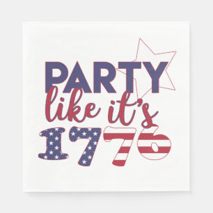 Servilleta De Papel El fiesta como él es 1776 - tipografía de la