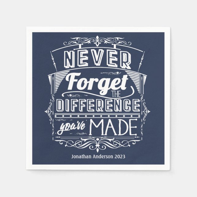 Servilleta De Papel El Fiesta de jubilación nunca se olvida (Anverso)