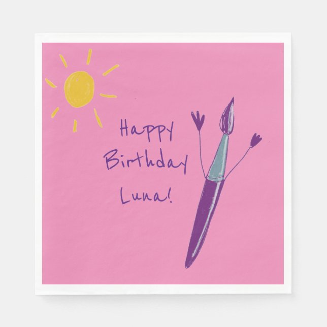 Servilleta De Papel El Fiesta del trabajo artístico de su hijo (Anverso)