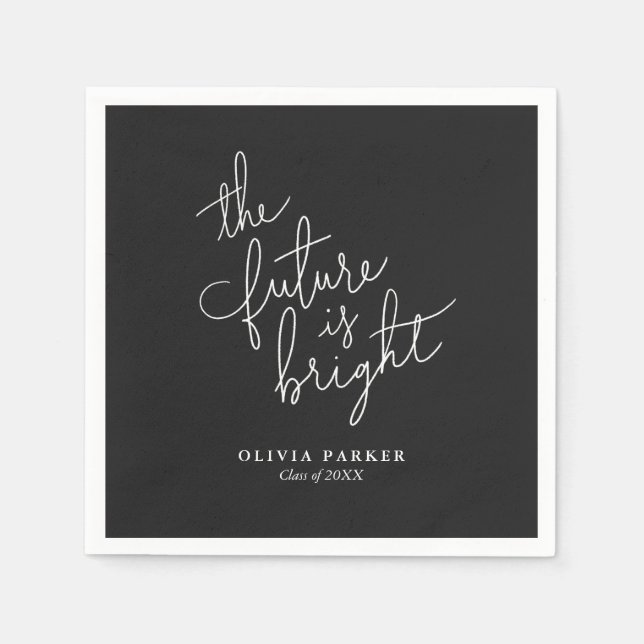 Servilleta De Papel El futuro son las servilletas de graduación brilla (Anverso)