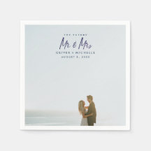 El futuro Sr. y la Sra. Photo Engagement Napkins