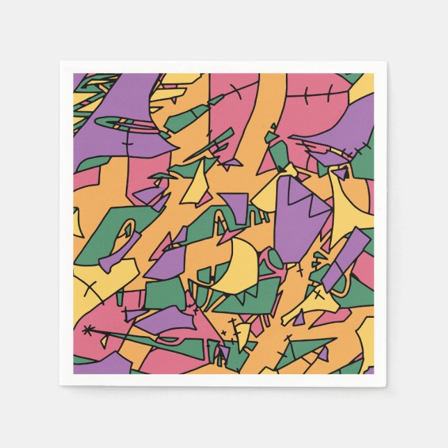 Servilleta De Papel El garabato festivo (Anverso)