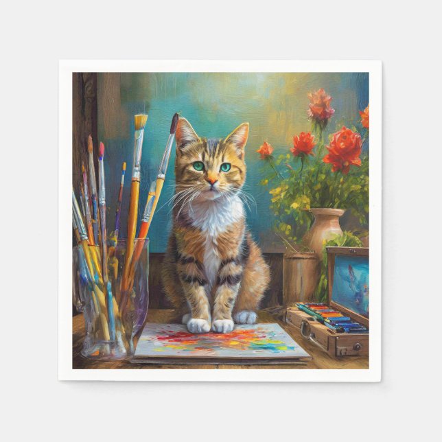 Servilleta De Papel El gato artístico (Anverso)