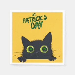 Servilleta De Papel El gato del día de San Patricio es gracioso