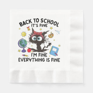 Servilleta De Papel El gato negro vuelve a la escuela, está bien todo