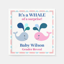 Servilleta De Papel El género revela la ballena azul rosada de una sor